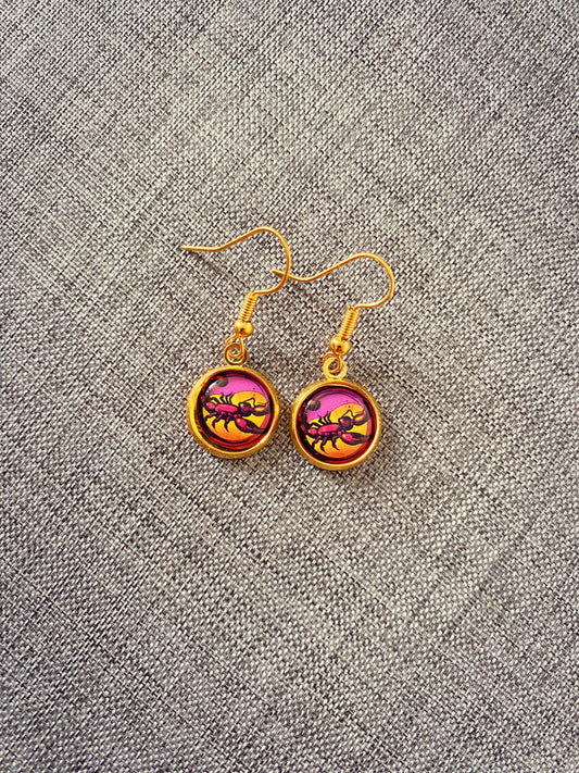 Scorpio Earrings. Horoscope Symbol Necklace. Zodiac Sign Jewellery. Astrology Earrings. Pop Art Colourful Pendant. Star Sign Gift. Scorpion.