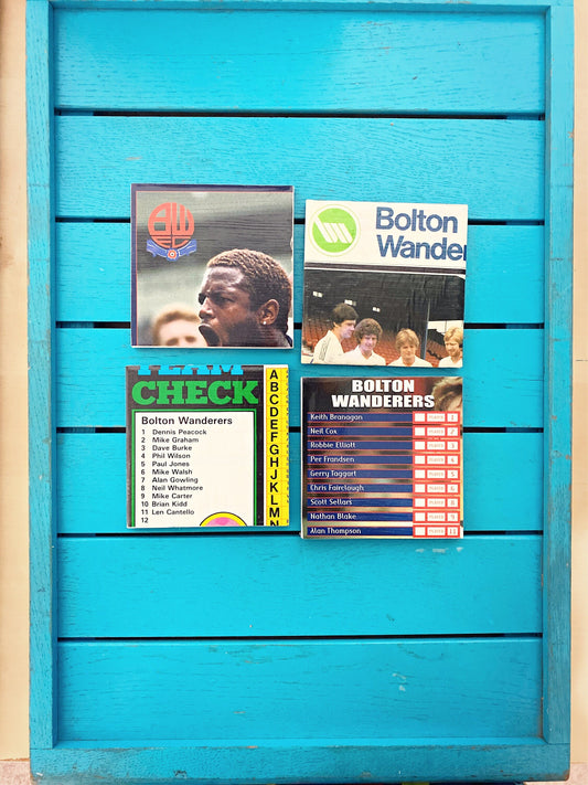 Vintage Bolton Wanderers Football Programme Coasters. Upcycled Football Gift. Man Cave Home Decor. Retro Football Gift for Dad.