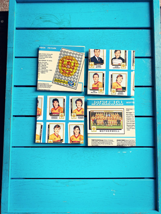 Vintage Motherwell Football Sticker Coasters. Upcycled Football Gift. Man Cave Home Decor. Retro Football Gift for Dad. Scottish. Scotland