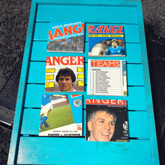 Vintage Glasgow Rangers Football Programme Coasters. Upcycled Football Gift. Man Cave Home Decor. Retro Football Gift for Dad. Scotland