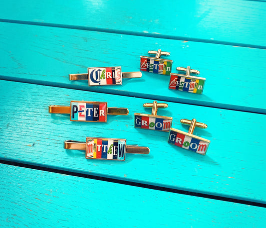 Custom Beer Logo Cufflinks. Personalised Beer Bottle Label. Groom Best Man Groomsmen. Your Name. IPA Lager Ale Alcohol Gift. Novelty Tie Bar