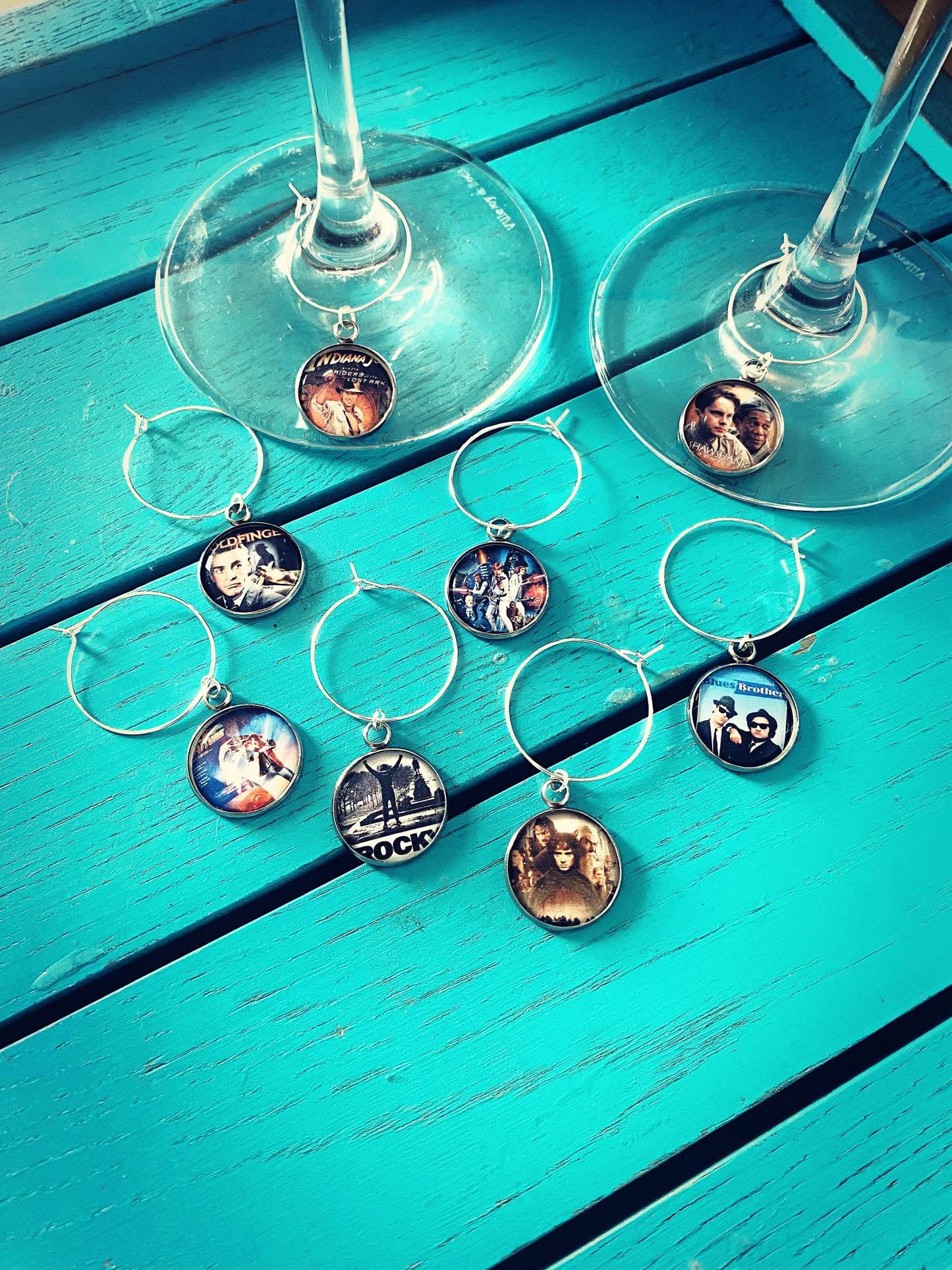 Superhero Wine Charms. Comic Book Logo. Superheroes Party. Personalised Wine Glass Gift. Christmas Alcohol Present.