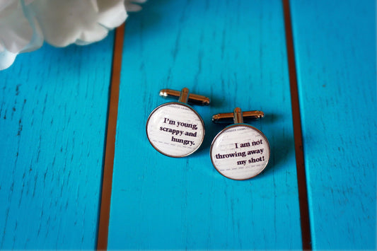 Hamilton Lyrics Cufflinks - Musicals lyrics. Musical Theatre Score Pocket Watch. MT song Tie Clip. Les Miserables. Wicked. Rent Heathers Six
