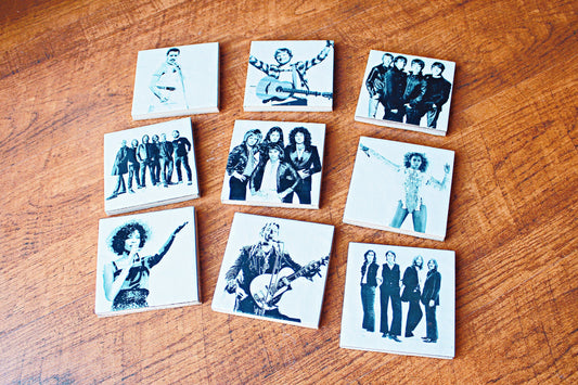 Music Legends Coasters. Musical Hero. Favourite Band Gift. Musician Homeware. Gig Lover. Musical Icon. Rock Band Present. Singer. Guitar.