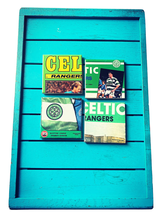 Vintage Celtic Football Programme Coasters. Upcycled Football Gift. Man Cave Home Decor. Retro Football Gift for Dad.