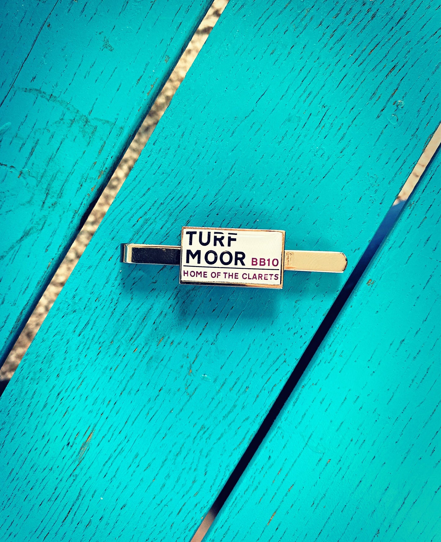 Burnley Football Stadium Cufflinks. Turf Moor Stadium. Gift for Clarets Fan. Road Sign Tie Bar. Personalised Street Name.