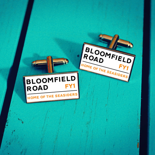 Blackpool Football Stadium Cufflinks. Bloomfield Road Stadium. Gift for Seasiders Fan. Road Sign Tie Bar Personalised Street Name. Christmas
