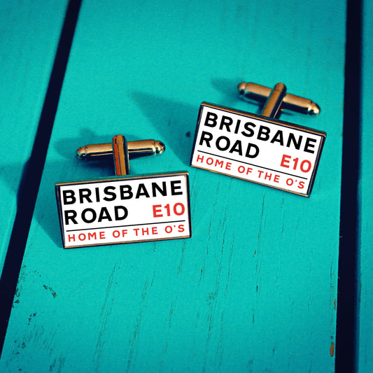Leyton Orient Football Stadium Cufflinks. Brisbane Road Stadium. Gift for O's Fan. Road Sign Tie Bar Personalised Street Name. Christmas