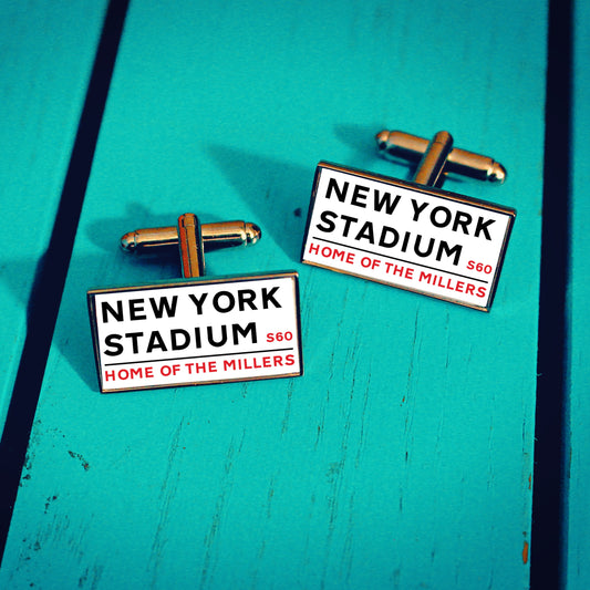 Rotherham United Football Stadium Cufflinks. New York Stadium. Gift for Millers Fan. Road Sign Tie Bar Personalised Street Name. Christmas