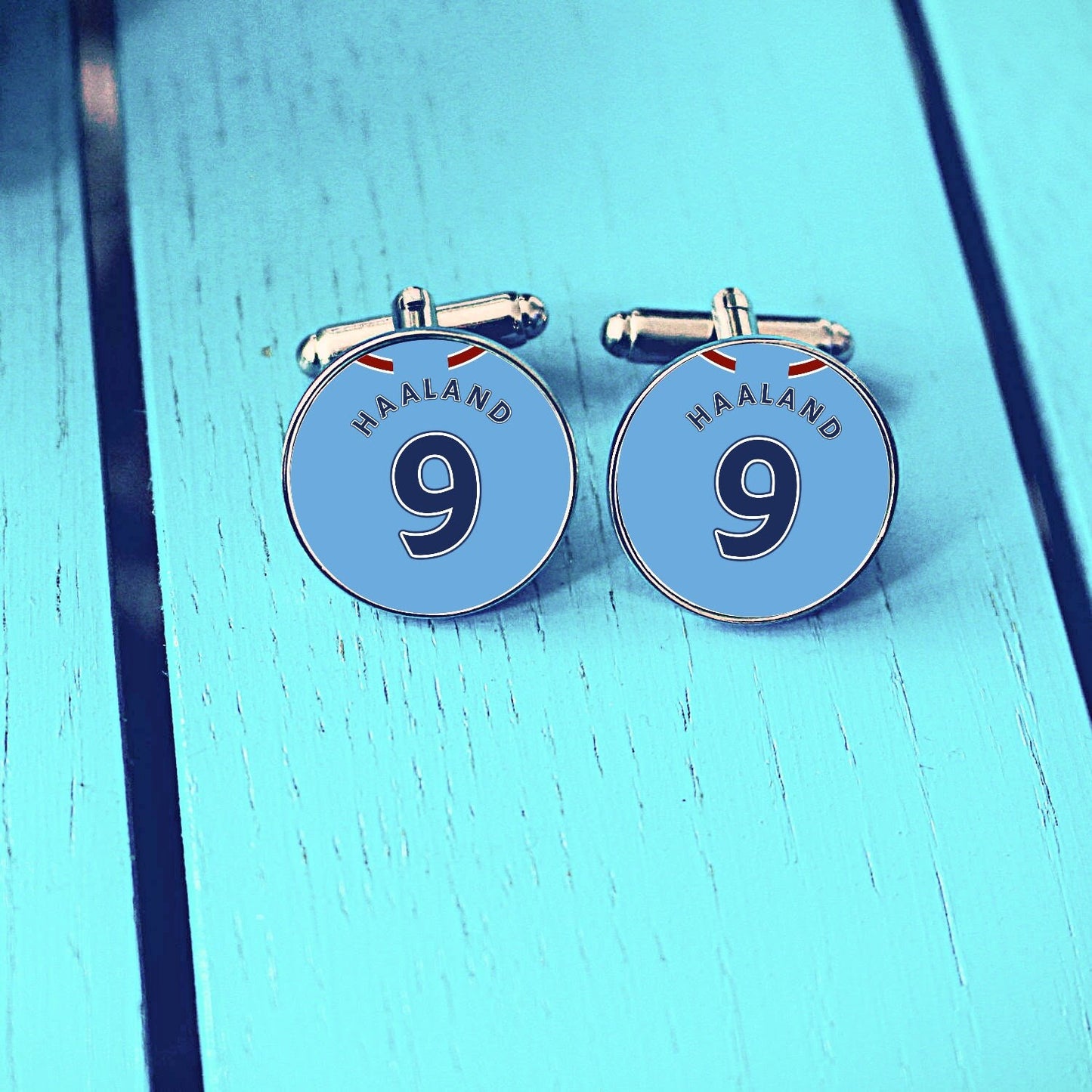 Man City Football Stadium Cufflinks. Etihad Stadium. Maine Road Gift for Citizens Fan. Manchester Road Sign Tie Bar Personalised Street Name