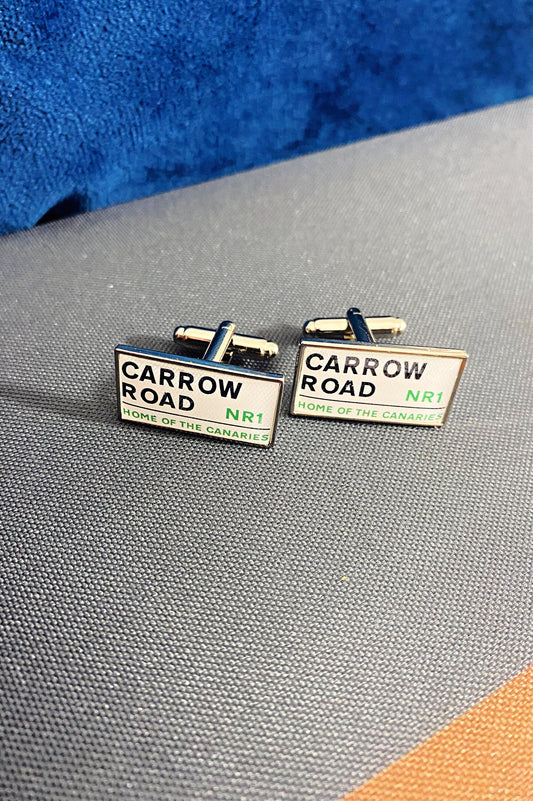 Norwich City Football Stadium Cufflinks. Carrow Road Stadium. Gift for Canaries Fan. Road Sign Tie Bar. Personalised Street Name.