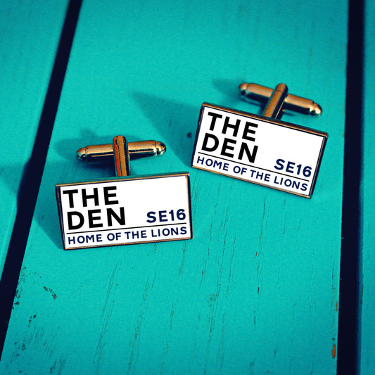 Millwall Football Stadium Cufflinks. The Den Stadium. Gift for Lions Fan. Road Sign Tie Bar Personalised Street Name. Christmas