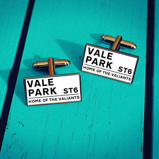 Port Vale Football Stadium Cufflinks. Vale Park Stadium. Gift for Valiants Fan. Road Sign Tie Bar Personalised Street Name. Christmas