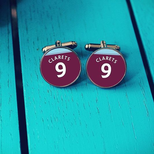 Burnley Football Shirt Cufflinks. Turf Moor Stadium. Gift for Clarets Fan. Road Sign Tie Bar. Personalised Pocket Watch