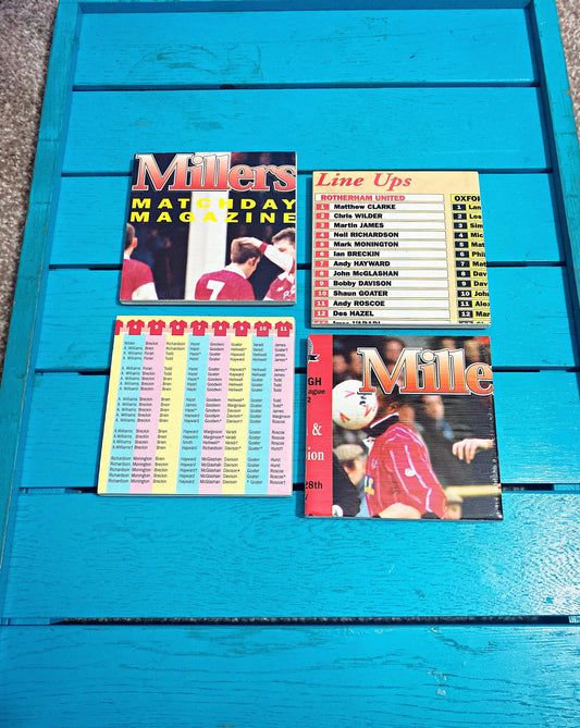 Vintage Rotherham United Football Programme Coasters. Upcycled Football Gift. Man Cave Home Decor. Retro Football Gift for Dad. Millers