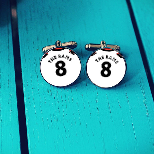 Derby County Football Shirt Cufflinks. Pride Park Stadium. Gift for Rams Fan. Road Sign Tie Bar. Personalised Name and Number
