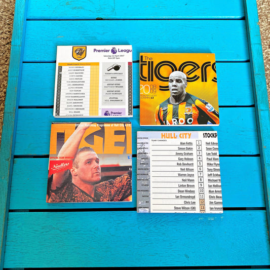 Vintage Hull City Football Programme Coasters. Upcycled Football Gift. Man Cave Home Decor. Retro Football Gift for Dad.