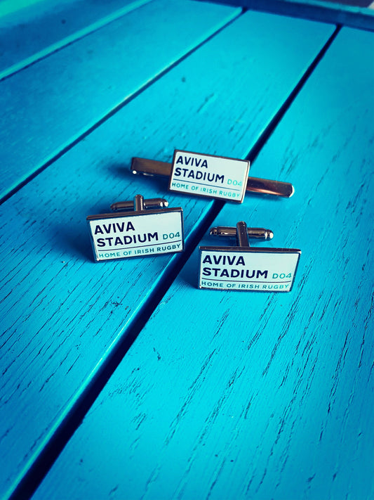 Ireland Rugby Stadium Cufflinks. Aviva Stadium. Gift for Irish Rugby Fan. Road Sign Tie Bar Personalised. Christmas. Ireland's Call! Zombie!
