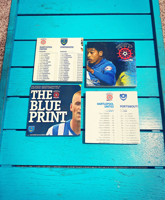 Vintage Hartlepool United Football Programme Coasters. Upcycled Football Gift. Man Cave Home Decor. Retro Football Gift for Dad.