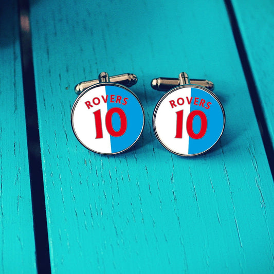 Blackburn Rovers Football Shirt Cufflinks. Ewood Park Stadium. Gift for Rovers Fan. Road Sign Tie Bar Personalised Name Number. Christmas