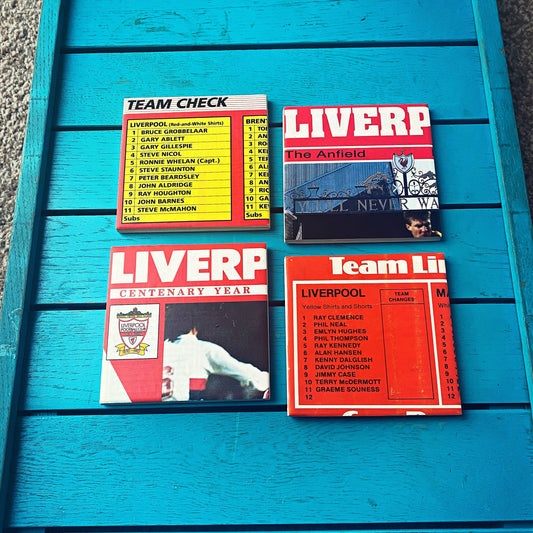 Vintage Liverpool Football Programme Coasters. Upcycled Football Gift. Man Cave Home Decor. Retro Football Gift for Dad. Anfield.