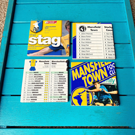 Vintage Mansfield Town Football Programme Coasters. Upcycled Football Gift. Man Cave Home Decor. Retro Football Gift for Dad.