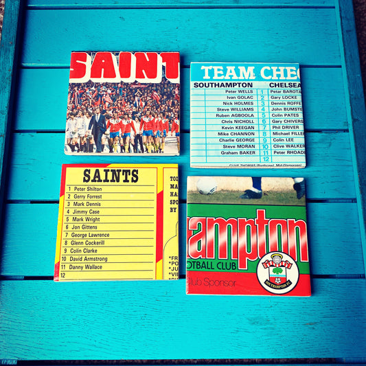 Vintage Southampton Football Programme Coasters. Upcycled Saints Football Gift. Man Cave Home Decor. Retro Football Gift for Dad. Saints FC.