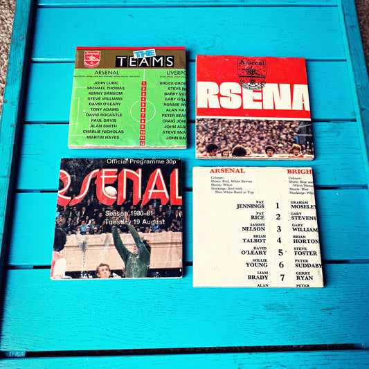 Vintage Arsenal Football Programme Coasters. Upcycled Football Gift. Man Cave Home Decor. Retro Football Gift for Dad. Gunners.