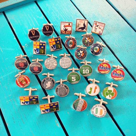 St Patrick's Day Cufflinks! Irish Gifts. Ireland Pocket Watch. Ireland Flag. GAA. Irish Wedding. Paddys Day 17th March. Provinces. Rugby.