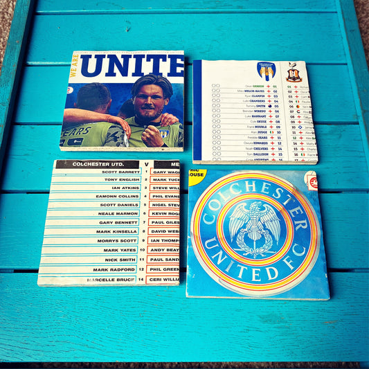 Vintage Colchester United Football Programme Coasters. Upcycled Football Gift. Man Cave Home Decor. Retro Football Gift for Dad.