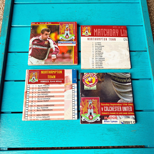 Vintage Northampton Town Football Programme Coasters. Upcycled Football Gift. Man Cave Home Decor. Retro Football Gift for Dad. Cobblers.