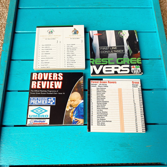 Vintage Forest Green Rovers Football Programme Coasters. Upcycled Football Gift. Man Cave Home Decor. Retro Football Gift for Dad.